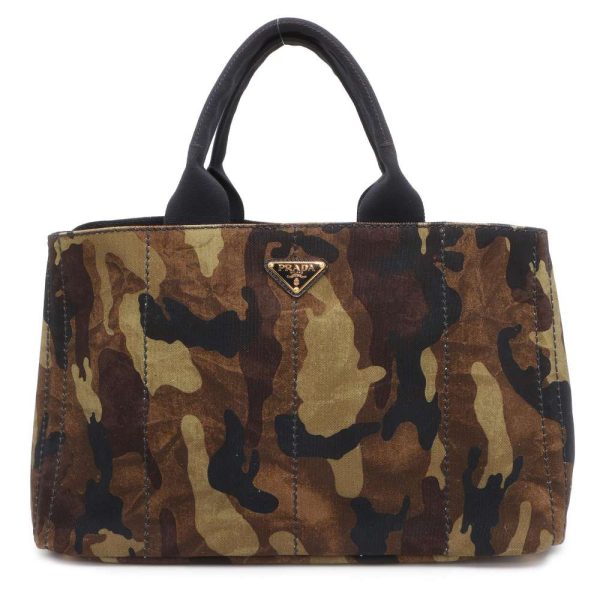 9461208 01 Prada Tote Bag Canapa Camouflage Canvas