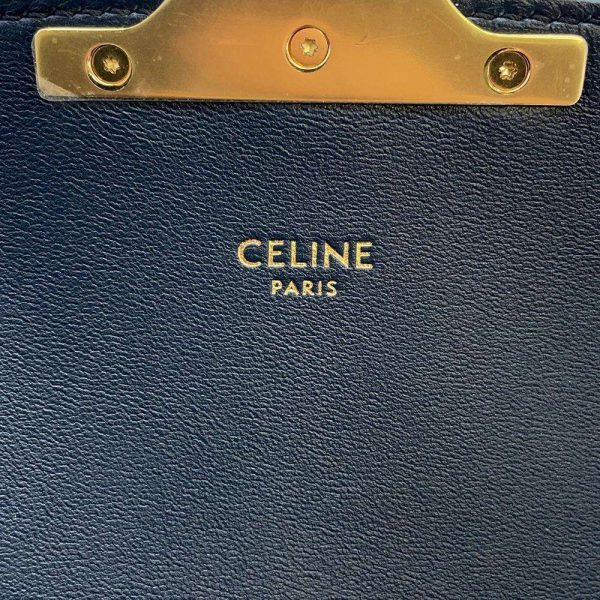 9462410 10 Celine Teen Triomphe Shoulder Bag Navy Beige