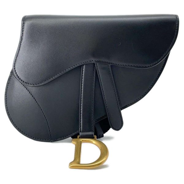 9462632 01 Christian Dior Waist Saddle Bag Black