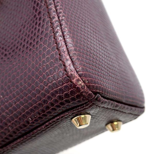 9462656 07 Christian Dior Lizard 2way Christian Handbag Bordeaux