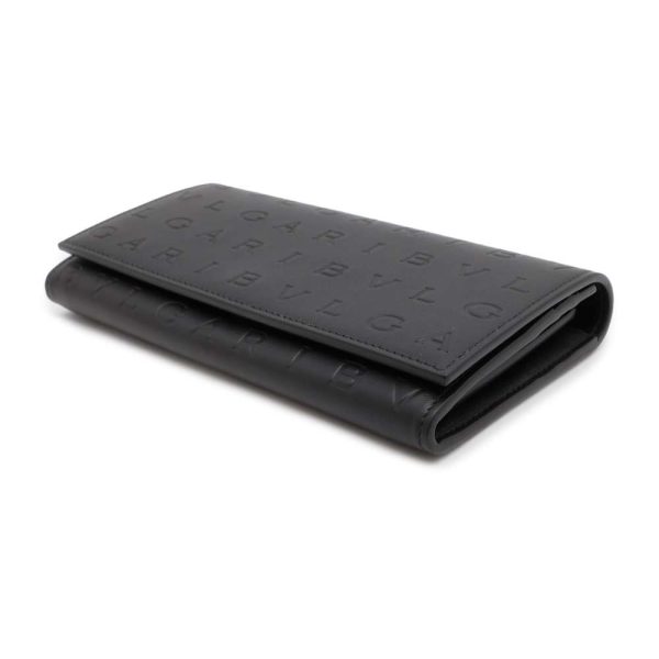 9462991 02 BVLGARI Logo Infinitum Long Wallet Black