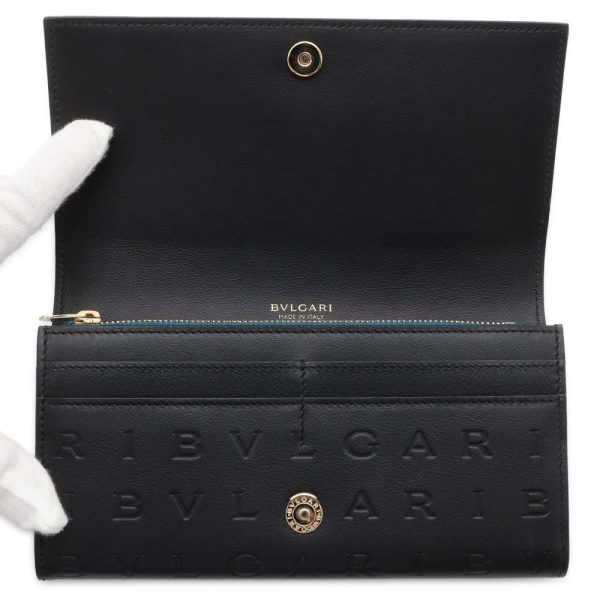 9462991 04 BVLGARI Logo Infinitum Long Wallet Black