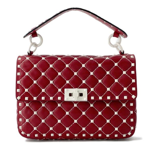 9463493 01 Valentino Rockstud Spike 2way Chain Shoulder Bag Red White