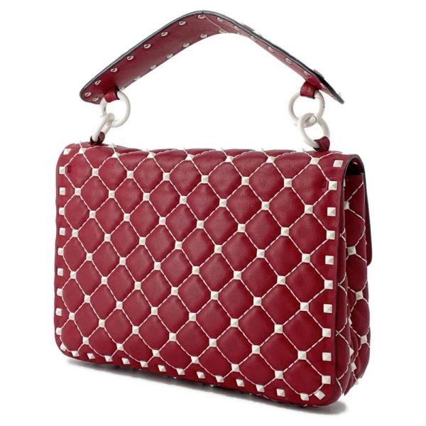 9463493 02 Valentino Rockstud Spike 2way Chain Shoulder Bag Red White