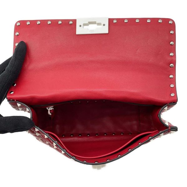 9463493 06 Valentino Rockstud Spike 2way Chain Shoulder Bag Red White