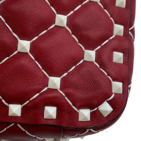 9463493 15 Valentino Rockstud Spike 2way Chain Shoulder Bag Red White