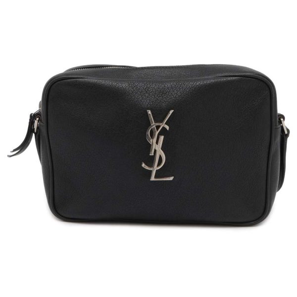 9463738 01 Saint Laurent Paris Logo Lou Shoulder Bag Black