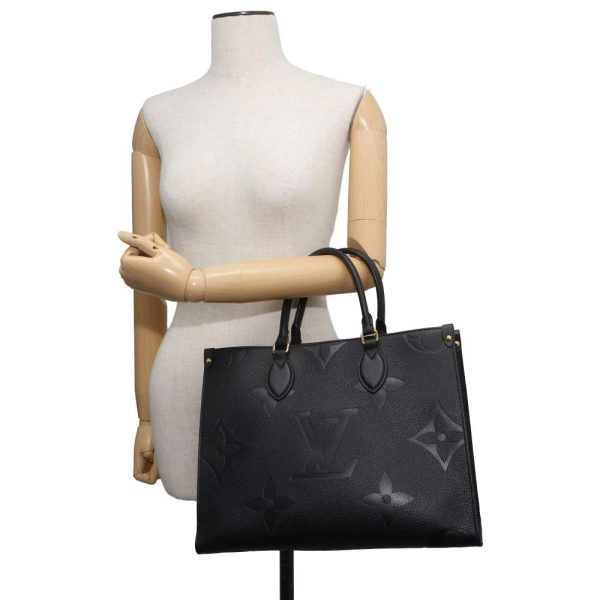 9465114 04 Louis Vuitton On the Go MM Tote Shoulder Bag Black