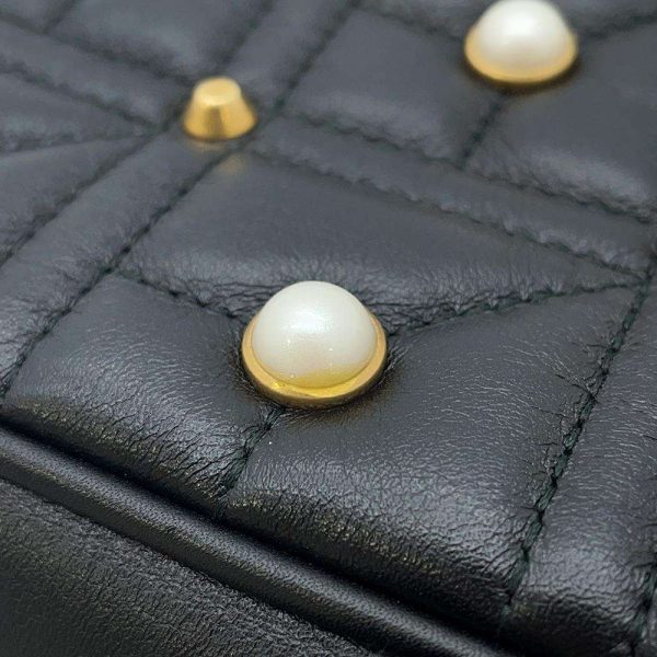 9471894 07 Gucci GG Marmont Fake Pearl Shoulder Bag Black