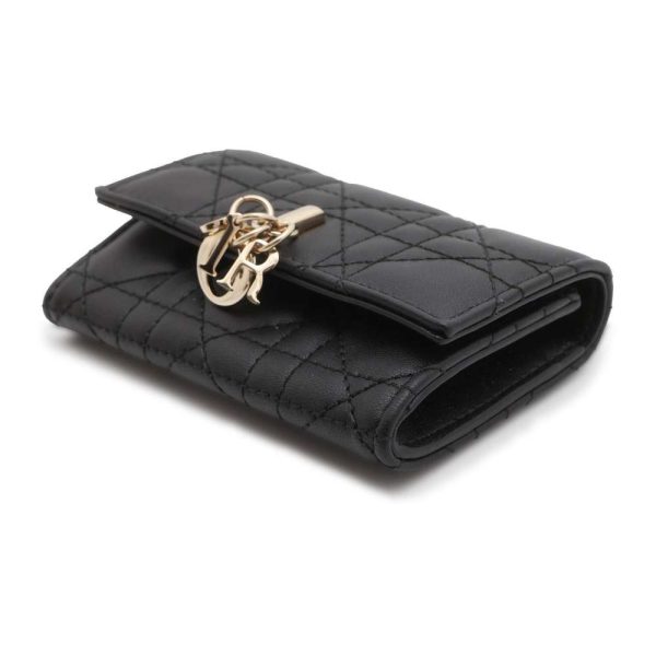 9482920 02 Christian Dior Glycine Cannage Bifold Compact Wallet Black