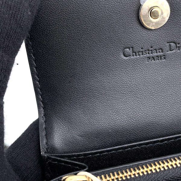 9482920 05 Christian Dior Glycine Cannage Bifold Compact Wallet Black