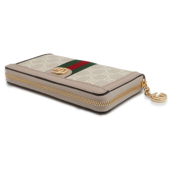 9495395 02 Gucci Ophidia Zip Around Long Wallet IvoryBeige