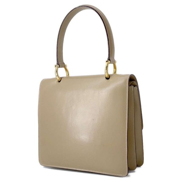 9503359 02 Celine Logo Double Flap Handbag Beige