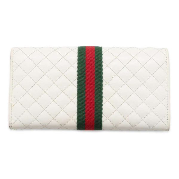 9503380 03 Gucci GG Marmont quilted long wallet white