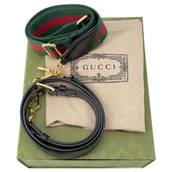 9504097 14 Gucci Horsebit 2way Web Crossbody Shoulder Bag Black