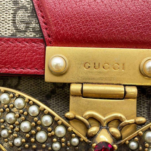 9507241 10 Gucci Bee Queen Margaret Shoulder Bag EbonyRedNavy