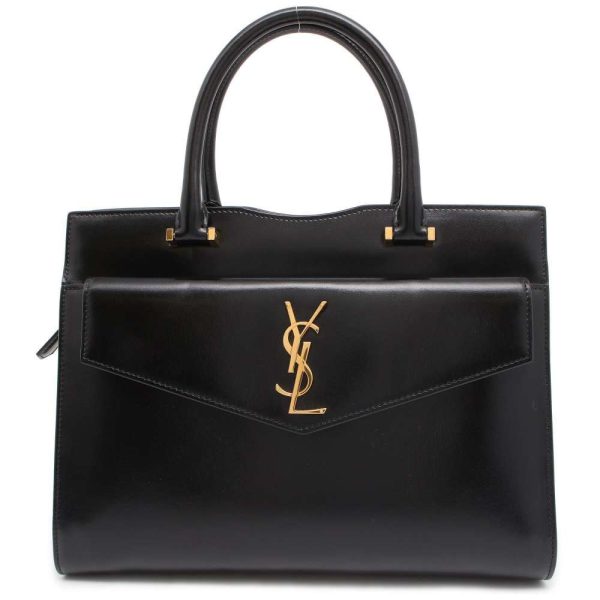 9510050 01 Yves Saint Laurent Uptown PARIS 2way Shoulder Bag Black