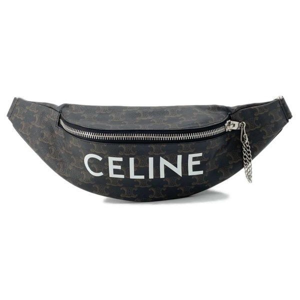 9516533 01 Celine Triomphe Bum Body Bag Black