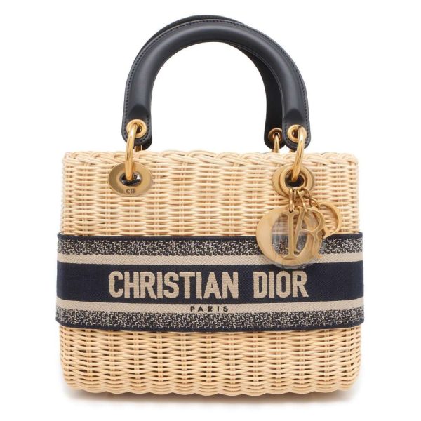 9516618 01 Dior Oblique 2 Way Medium Basket Bag BiegeNavy