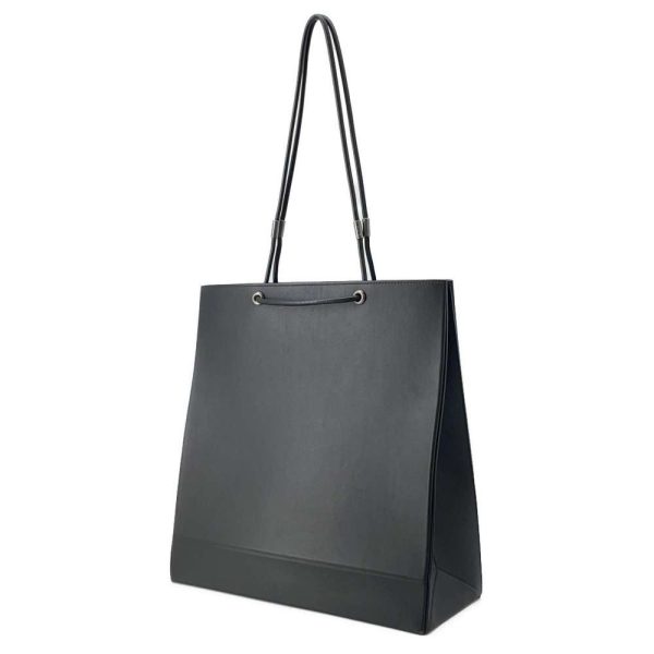 9516656 02 Fendi Logo Shopping Bag Medium Leather Black