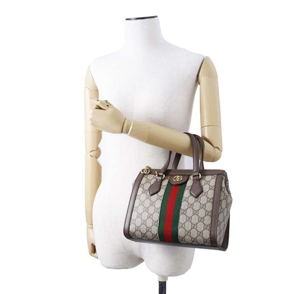 9519312 04 Gucci Ophidia 2WAY Shoulder Bag BeigeBrown