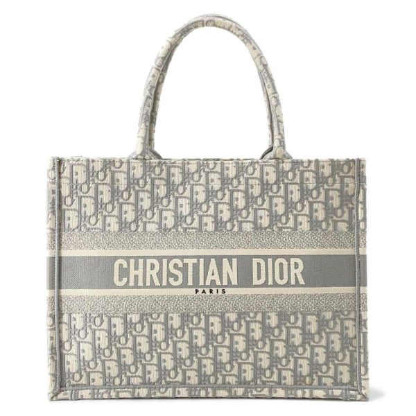 9521681 01 Christian Dior Oblique Medium Trotter Tote Bag Gray