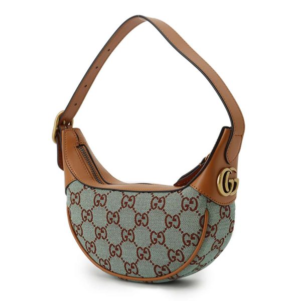 9527195 02 Gucci Ophidia Super Mini GG Shoulder Bag Pale BlueBrown