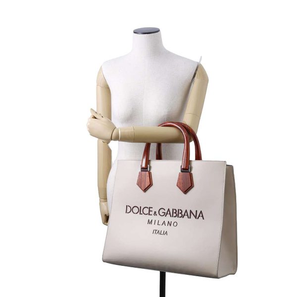 9534162 04 Dolce Gabbana Logo Shopping 2way Shoulder Bag Beige