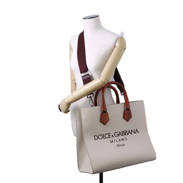 9534162 05 Dolce Gabbana Logo Shopping 2way Shoulder Bag Beige