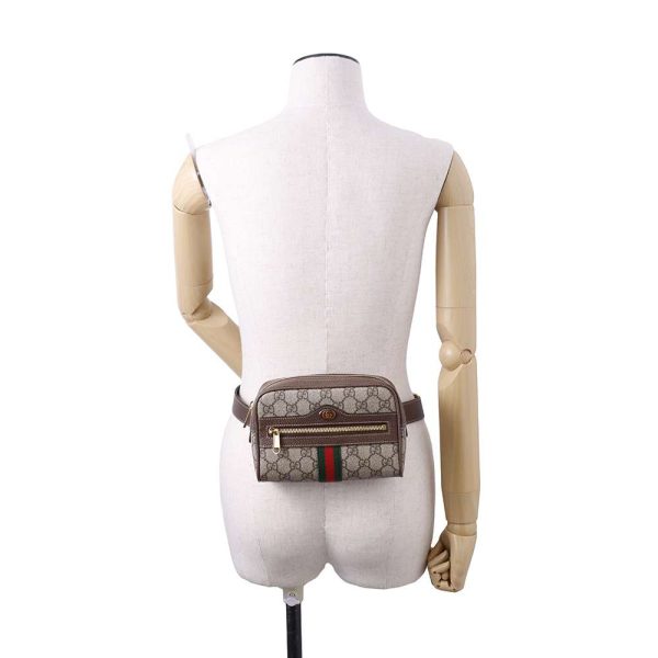 9534308 04 Gucci GG Supreme Ophidia Belt Waist Bag Beige