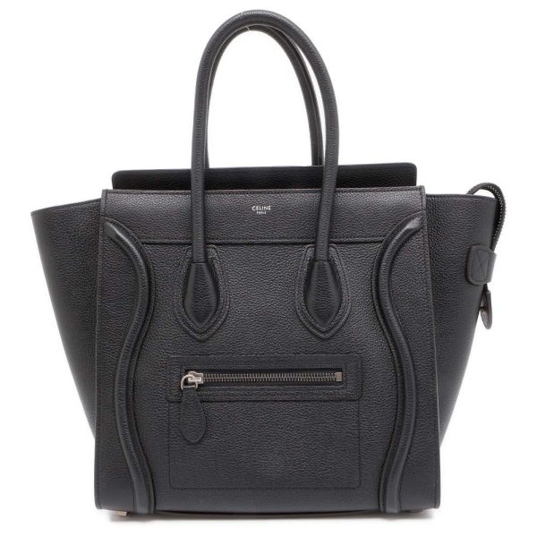 9535695 01 CELINE Luggage Shopper Micro Handbag Black