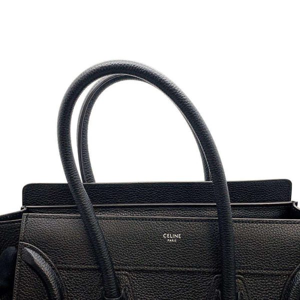 9535695 06 CELINE Luggage Shopper Micro Handbag Black