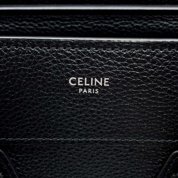 9535695 12 CELINE Luggage Shopper Micro Handbag Black