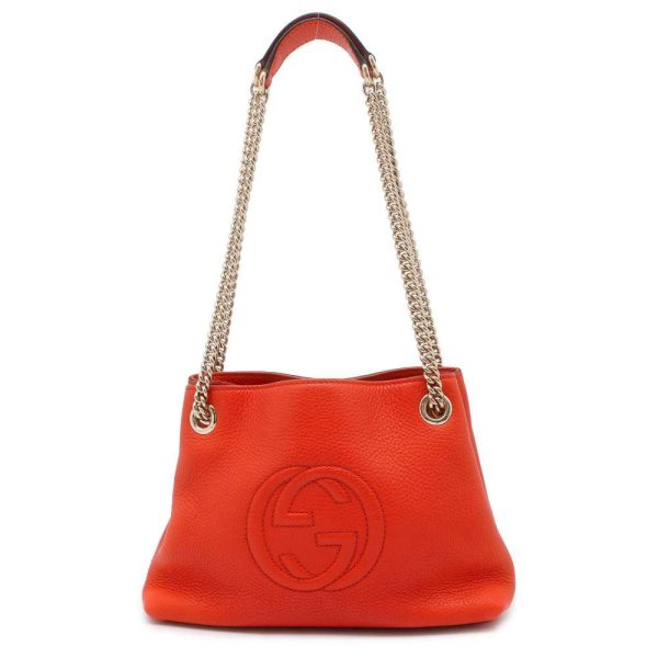 9536302 01 Gucci Interlocking G Soho Chain Shoulder Bag Orange