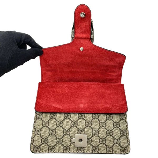 9536432 06 Gucci Dionysus GG Supreme Mini Chain Shoulder Bag BeigeRed