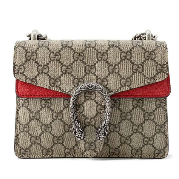 9536500 01 Gucci Duonissos Mini GG Supreme Chain Shoulder Bag BeigeRed