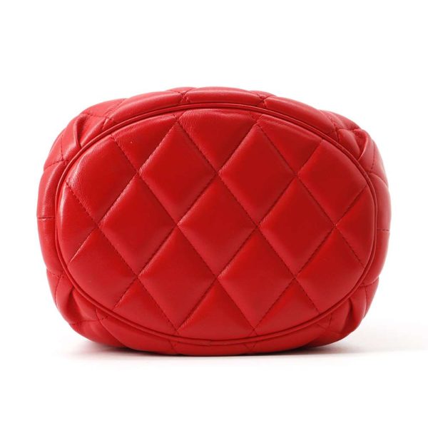 9536715 03 Balenciaga Quilted B Bucket 2way Shoulder Bag Red