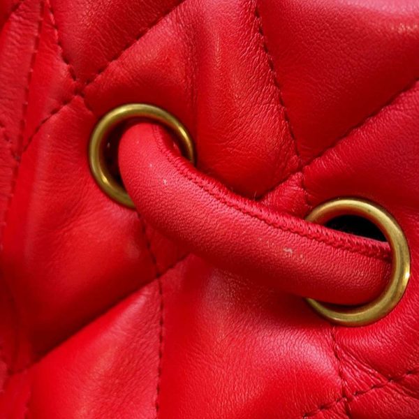 9536715 10 Balenciaga Quilted B Bucket 2way Shoulder Bag Red