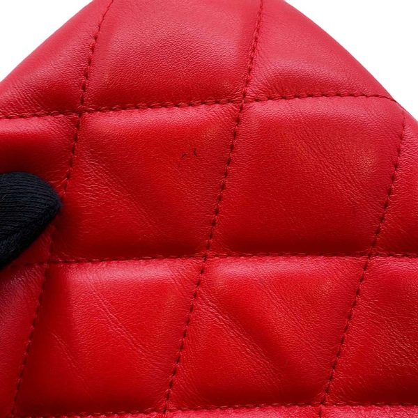 9536715 13 Balenciaga Quilted B Bucket 2way Shoulder Bag Red