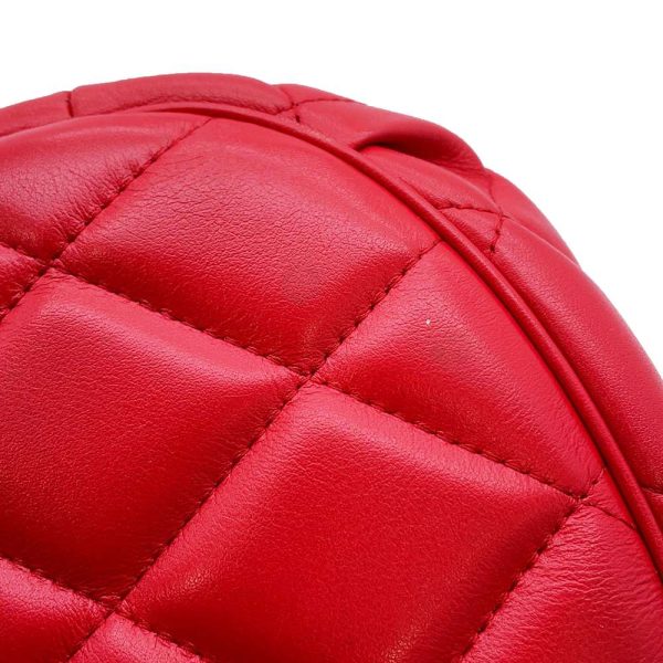 9536715 14 Balenciaga Quilted B Bucket 2way Shoulder Bag Red