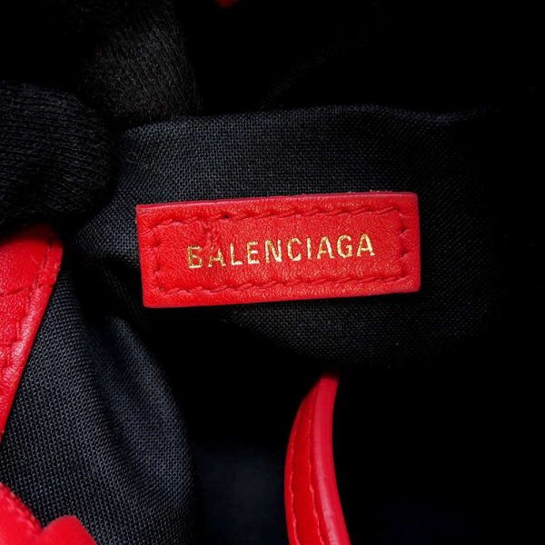 9536715 16 Balenciaga Quilted B Bucket 2way Shoulder Bag Red