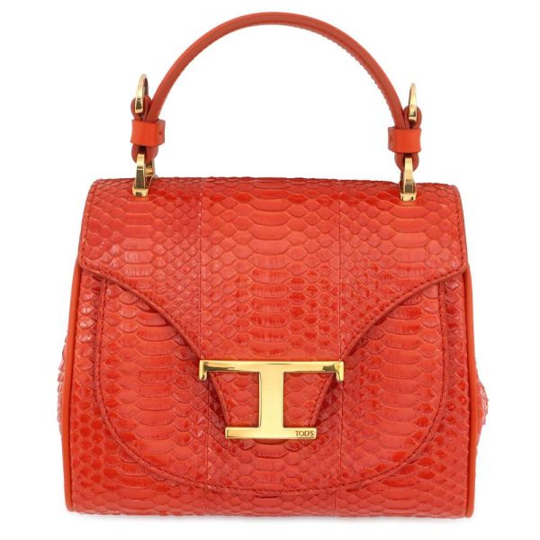 9536784 01 TODS T Timeless Python 2way Shoulder Bag Orange