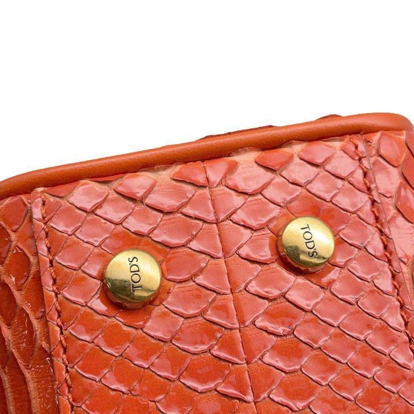 9536784 09 TODS T Timeless Python 2way Shoulder Bag Orange