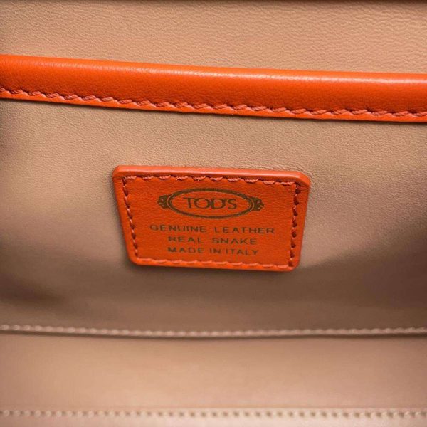 9536784 12 TODS T Timeless Python 2way Shoulder Bag Orange