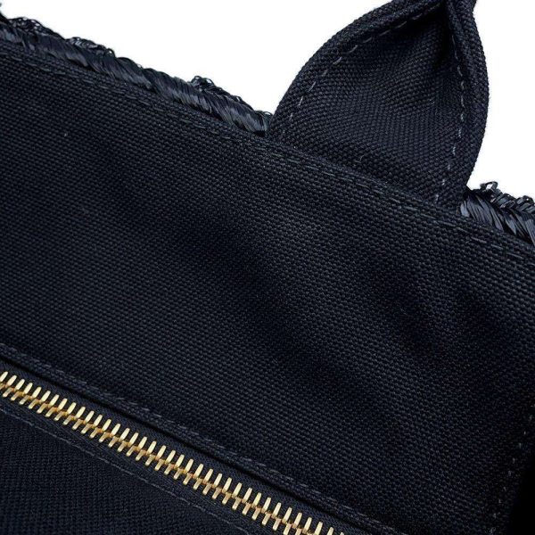 9536982 07 Prada Basket Bag Raffia Black