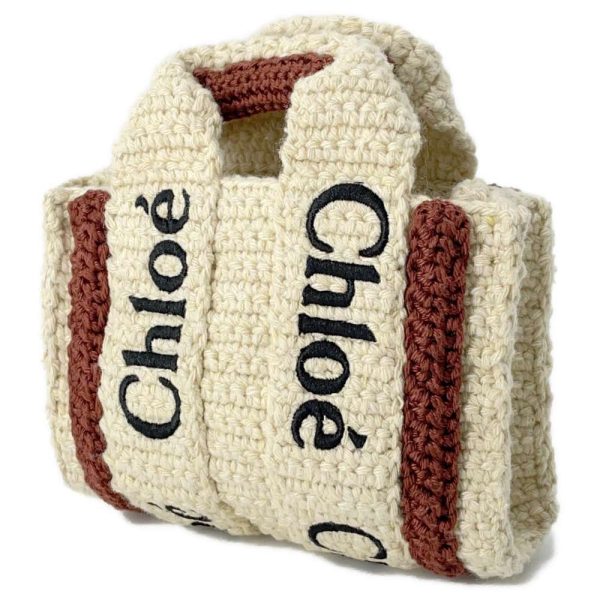 9537224 02 Chloe Nano Knit Woody Shoulder Bag Beige