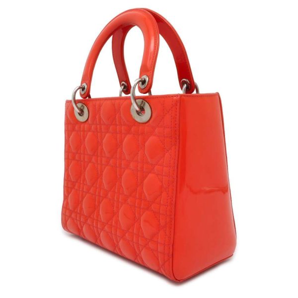 9537989 02 Christian DiorCannage Classic Patent Hand Bag Orange