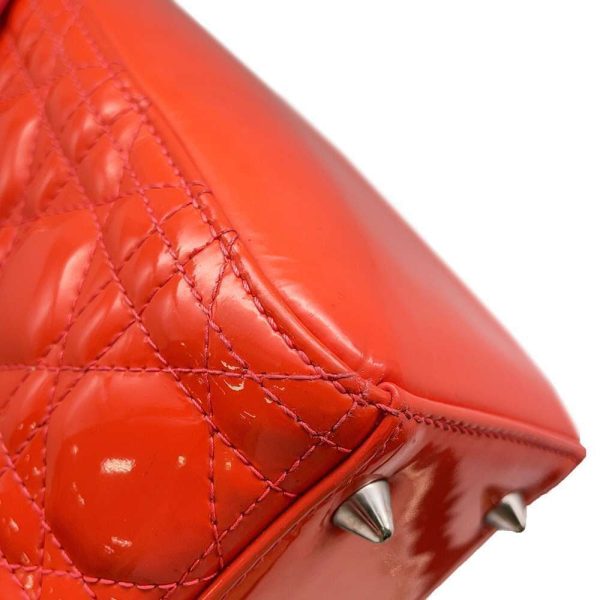 9537989 11 Christian Dior Classic Canage Patent Medium Hand Bag Orange