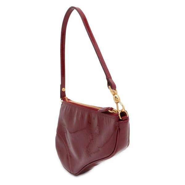 9538016 02 Christian Dior Saddle Oblique Patent Hand Bag Red