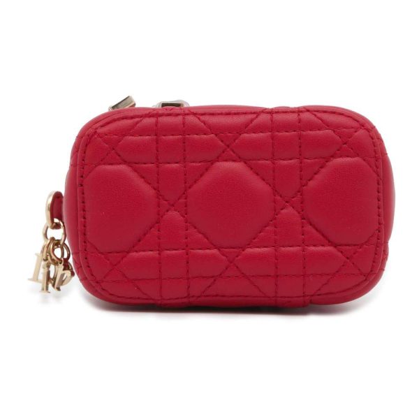 9538047 03 Christian Dior Cannage Vanity Pochette Shoulder Bag Red